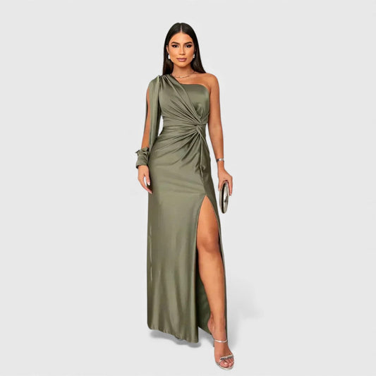 JULIA™ | Elegante Maxi Jurk met One-Shoulder Pasvorm voor Avond & Feest