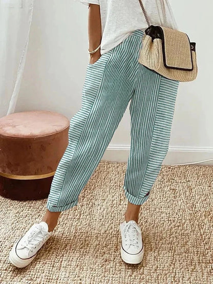 Maison Loréa® | Gestreepte Katoenen Broek