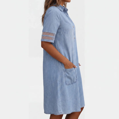 Serena | Elegante & Comfortabele Denim Jurk (ALLEEN VANDAAG 50% KORTING)