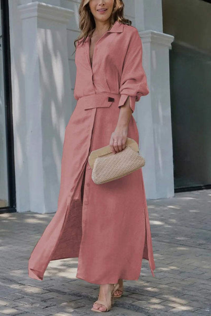 BELLA | Maxidress Elegante met V-hals en Vloeiende Snit voor de Chic Zomer