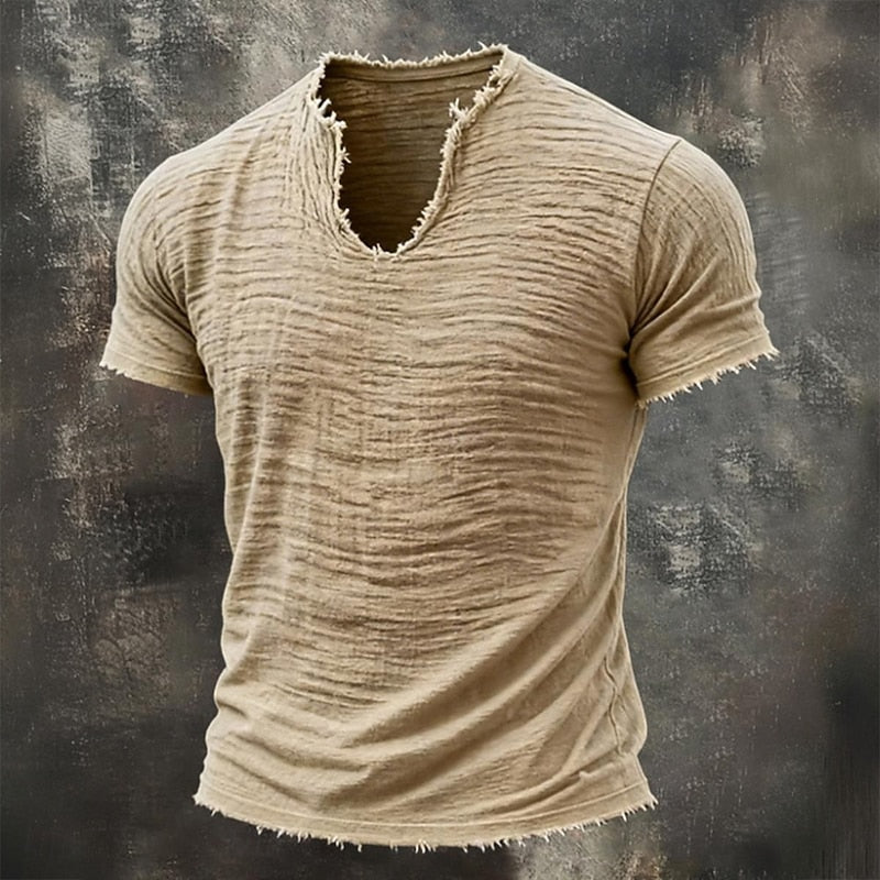 Leonard | Vintage V-Hals T-Shirt | 100% Katoen