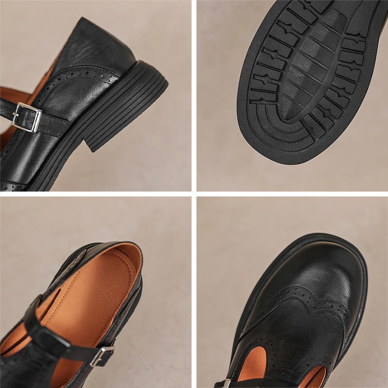 SANNE | ELEGANTE MARY JANES VAN LEER