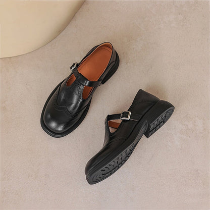 SANNE | ELEGANTE MARY JANES VAN LEER