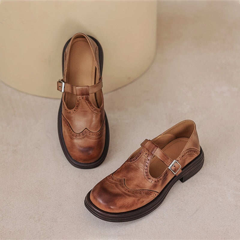 SANNE | ELEGANTE MARY JANES VAN LEER