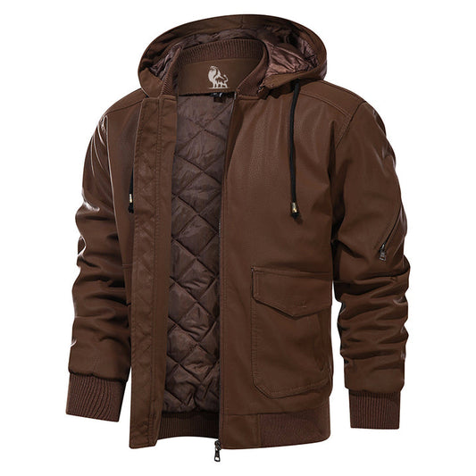 GLACIER™ | Chaleur Leren Jas met Capuchon