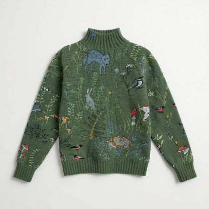 MAISON LORÉA™| Mijn Gebreide Trui met Bos geïnspireerde Print
