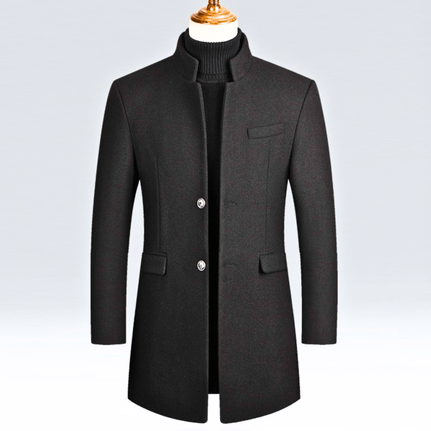 DYLAN | Herenjas Slim Fit met Mandarijnkraag en Tijdloze Elegantie voor Koude Dagen