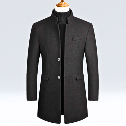 DYLAN | Herenjas Slim Fit met Mandarijnkraag en Tijdloze Elegantie voor Koude Dagen