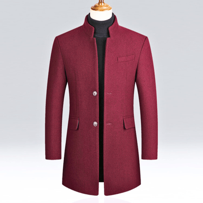 DYLAN | Herenjas Slim Fit met Mandarijnkraag en Tijdloze Elegantie voor Koude Dagen