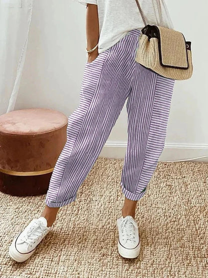 Maison Loréa® | Gestreepte Katoenen Broek