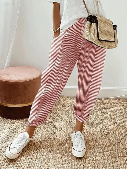Maison Loréa® | Gestreepte Katoenen Broek