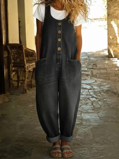 Manon | Vintage Gewassen Tuinbroek van 100% Katoen Denim