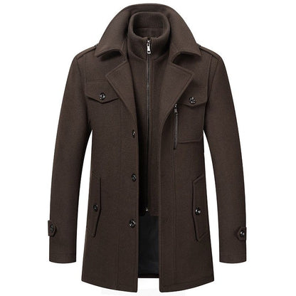 MARC™ | Elegante Wollen Jas met Hoge Kraag