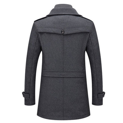 MARC™ | Elegante Wollen Jas met Hoge Kraag