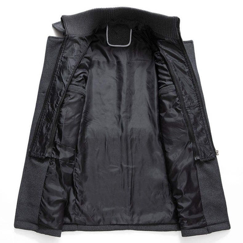 MARC™ | Elegante Wollen Jas met Hoge Kraag