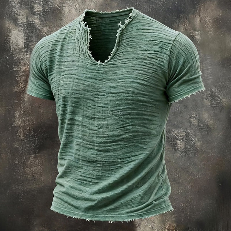 Leonard | Vintage V-Hals T-Shirt | 100% Katoen