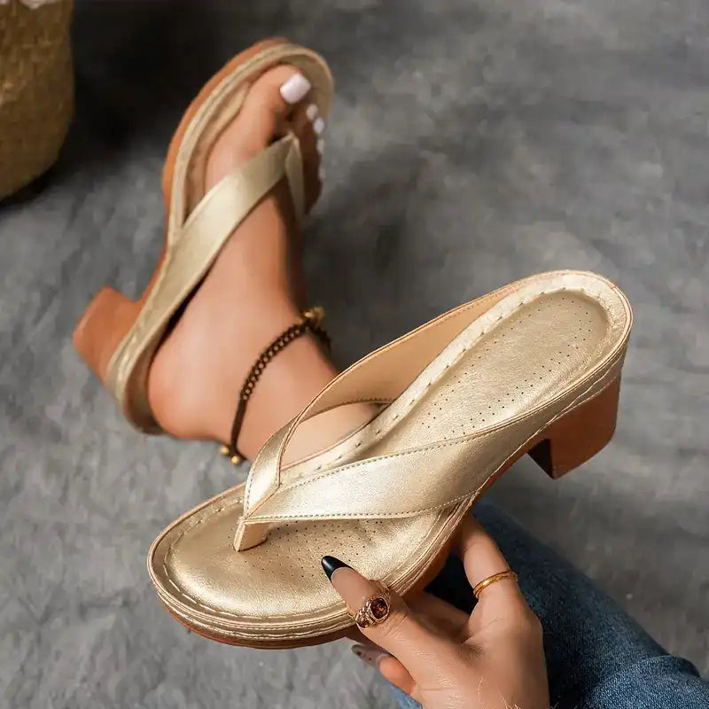 LISA | Hakken met Hoge Hak voor Natuurlijke Slankheid en Elegante Zomercomfort