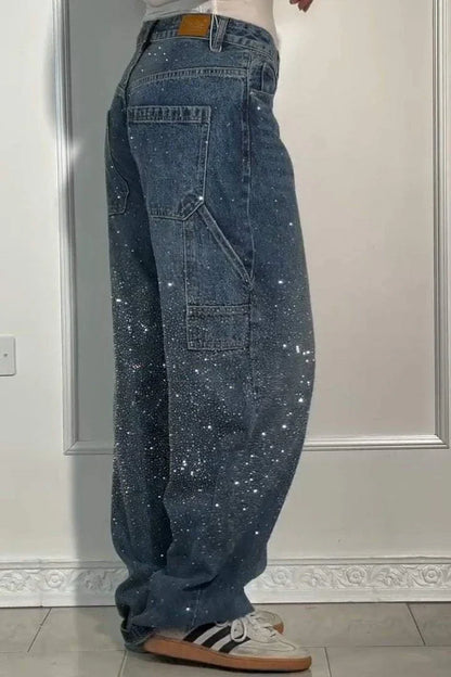 NORA | Sparkle Wide-Leg Jeans voor een Galactische Look